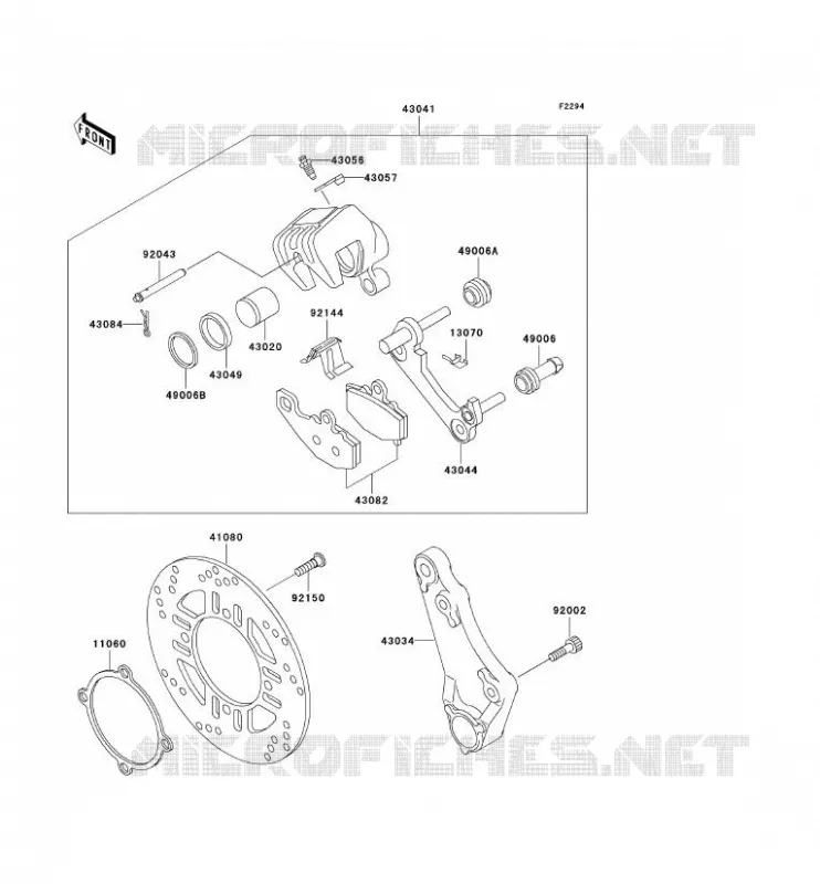 FREIN ARRIERE Kawasaki MOTOS 600 1994 ZZR600  ZX600-E2