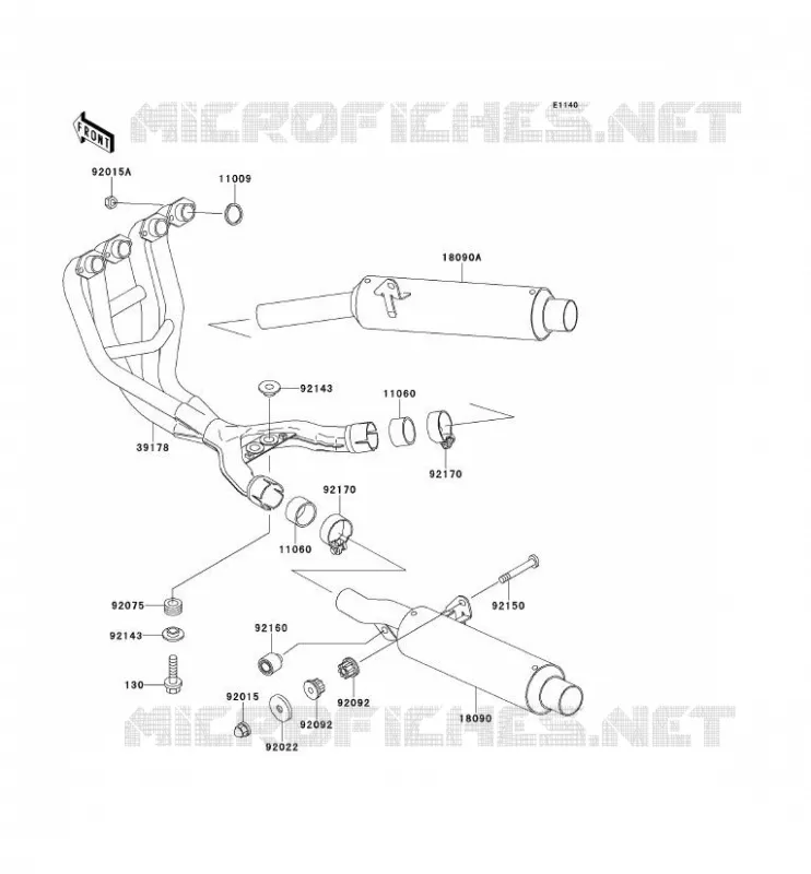 &Eacute;CHAPPEMENT Kawasaki MOTOS 600 2000 ZZR600  ZX600-E8