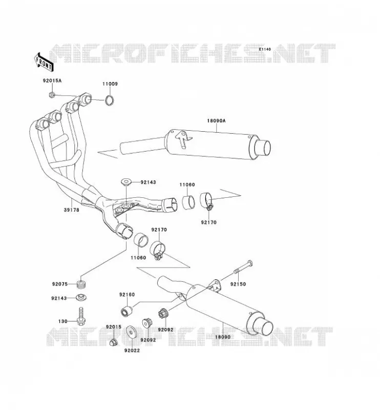 &Eacute;CHAPPEMENT Kawasaki MOTOS 600 2000 ZZR600  ZX600-E8
