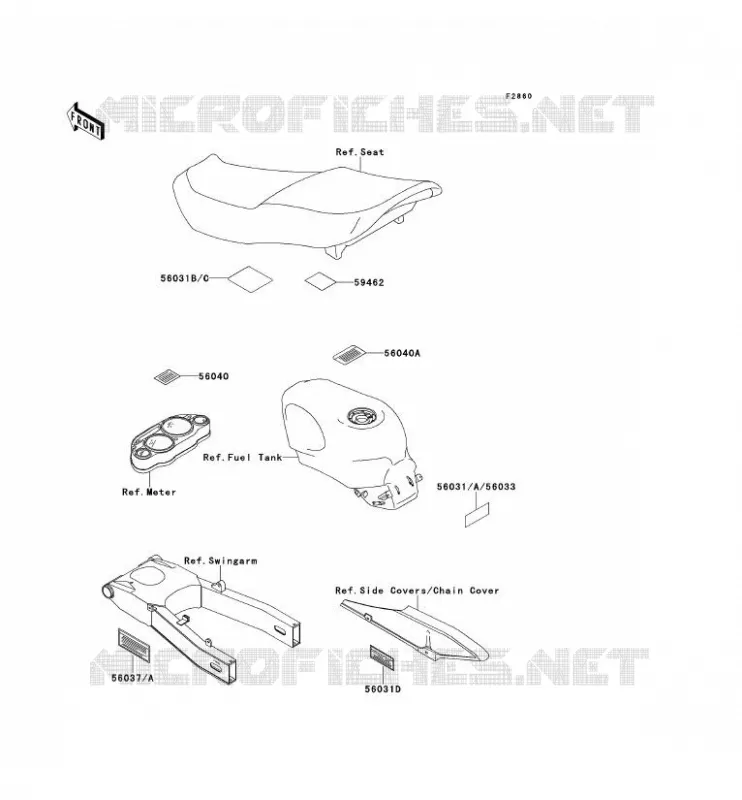 LABEL Kawasaki MOTOS 600 2001 ZZR600  ZX600-E9