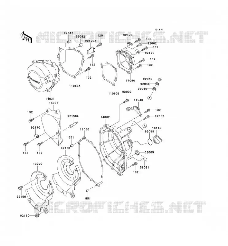COUVERCLES MOTEUR Kawasaki MOTOS 600 1995 NINJA ZX-6R  ZX600-F1