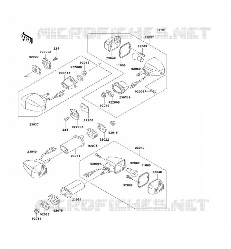 CLIGNOTANTS Kawasaki MOTOS 600 1996 NINJA ZX-6R  ZX600-F2