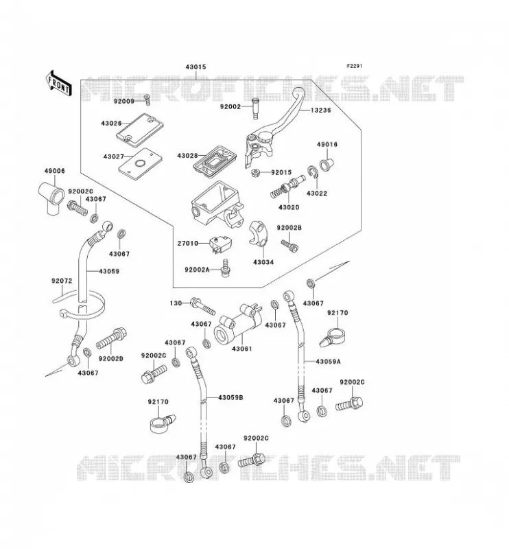 MAITRE CYLINDRE AV Kawasaki MOTOS 600 1996 NINJA ZX-6R  ZX600-F2