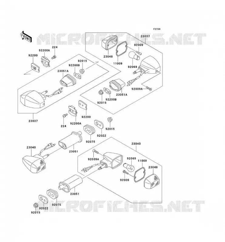 CLIGNOTANTS Kawasaki MOTOS 600 1996 NINJA ZX-6R  ZX600-F2