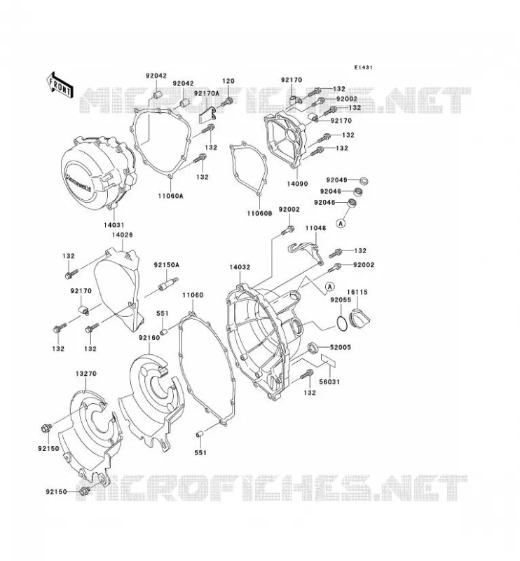 COUVERCLES MOTEUR Kawasaki MOTOS 600 1996 NINJA ZX-6R  ZX600-F2