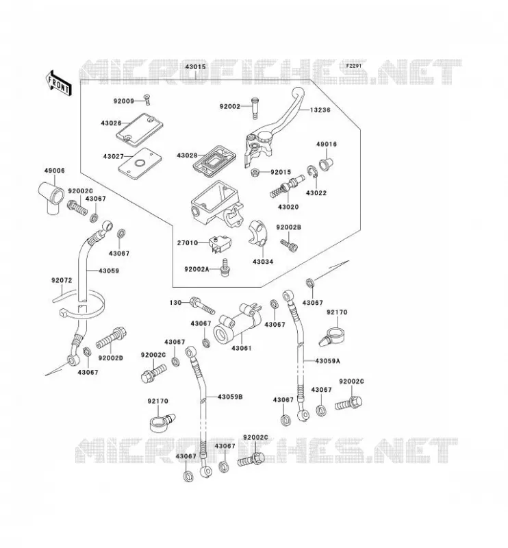 MAITRE CYLINDRE AV Kawasaki MOTOS 600 1996 NINJA ZX-6R  ZX600-F2