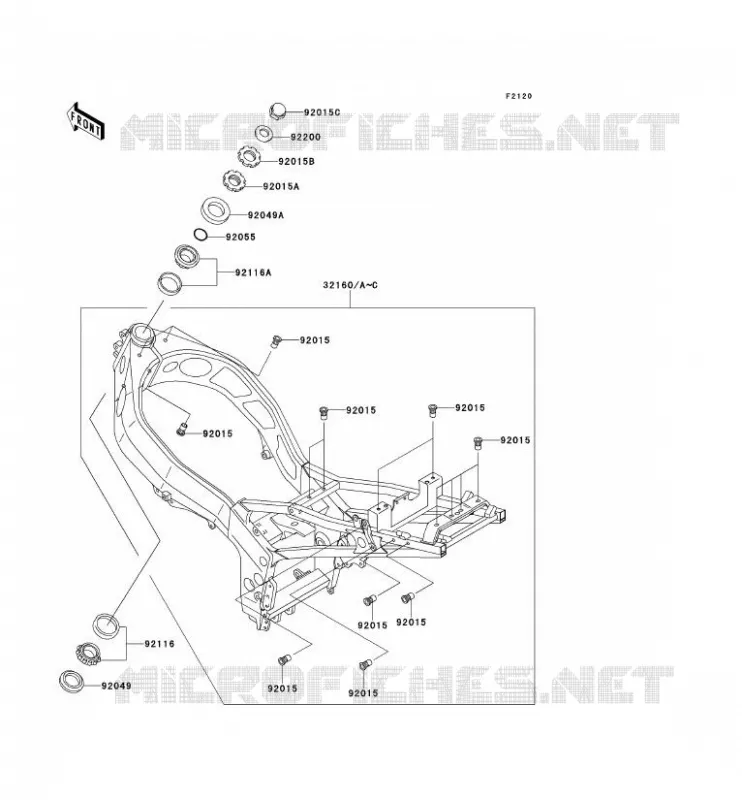 CH&Acirc;SSIS Kawasaki MOTOS 600 1996 NINJA ZX-6R  ZX600-F2