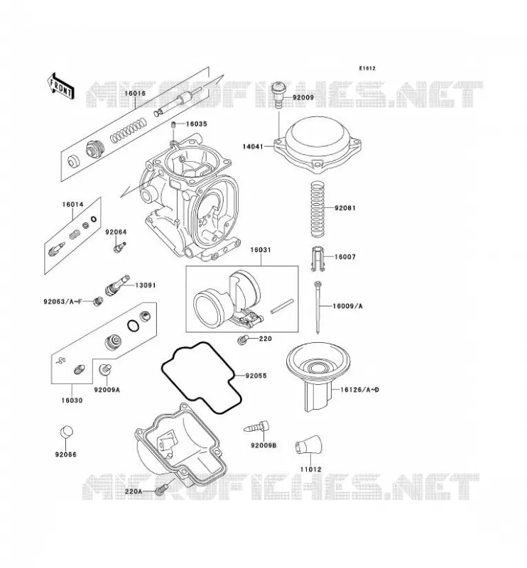 PI&Egrave;CES DE CARBURATEUR Kawasaki MOTOS 600 1996 NINJA ZX-6R  ZX600-F2
