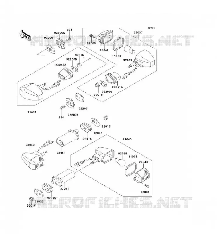 CLIGNOTANTS Kawasaki MOTOS 600 1996 NINJA ZX-6R  ZX600-F2