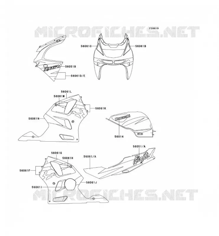 STICKER(EBONY/GRAYSTONE) Kawasaki MOTOS 600 1996 NINJA ZX-6R  ZX600-F2