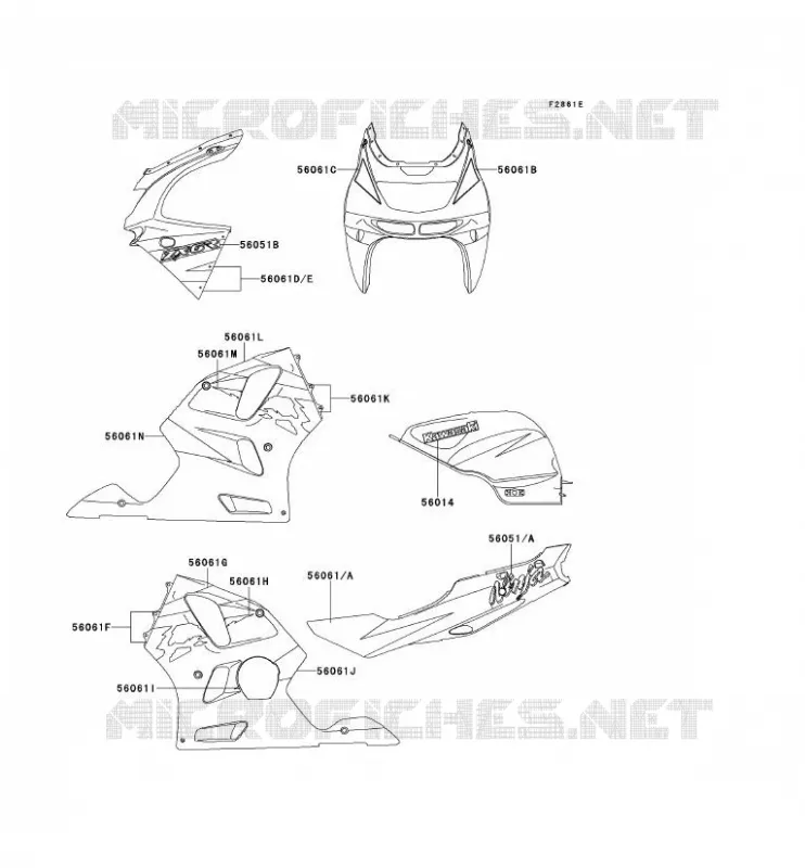 STICKER(VERT/BLANC) Kawasaki MOTOS 600 1996 NINJA ZX-6R  ZX600-F2