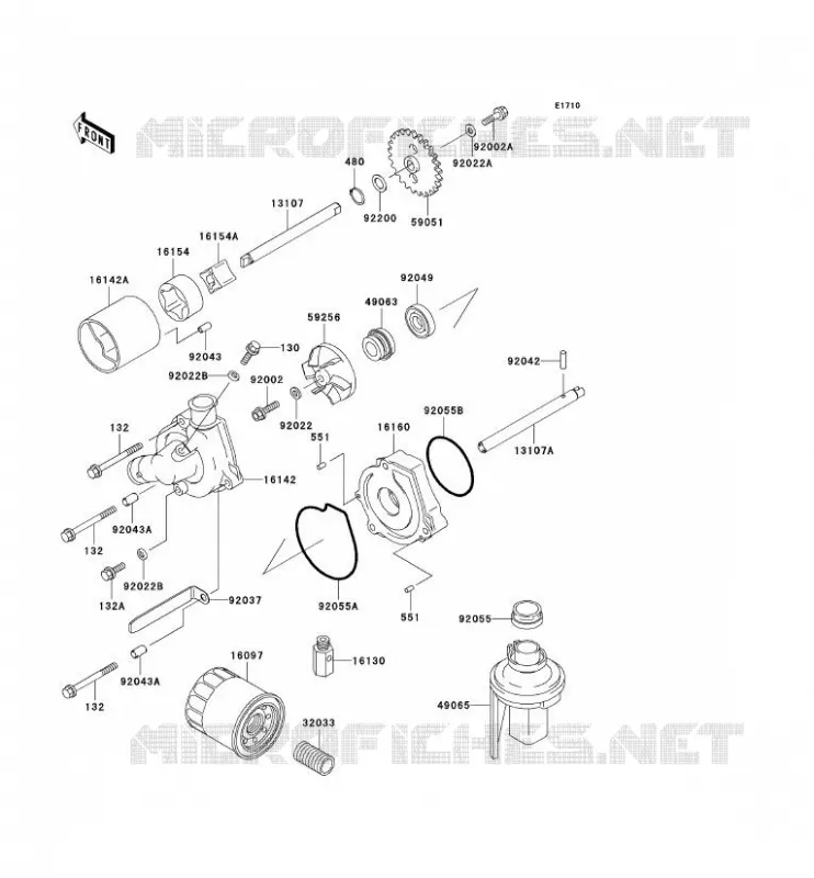 POMPE A HUILE/FILTRE &Agrave; HUILE Kawasaki MOTOS 600 1997 NINJA ZX-6R  ZX600-F3