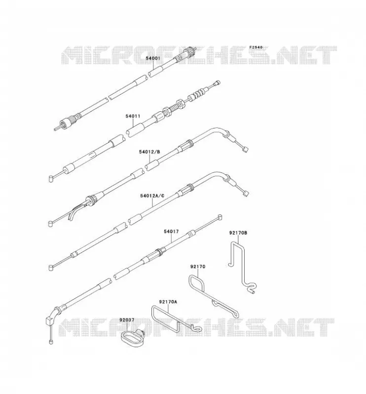 CABLES Kawasaki MOTOS 600 1997 NINJA ZX-6R  ZX600-F3