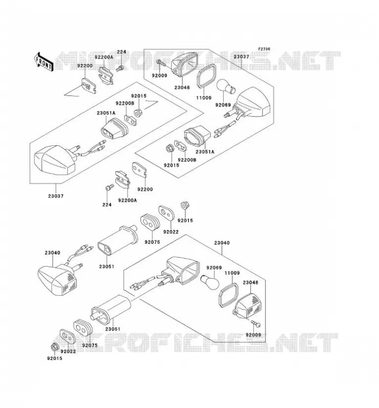 CLIGNOTANTS Kawasaki MOTOS 600 1997 NINJA ZX-6R  ZX600-F3