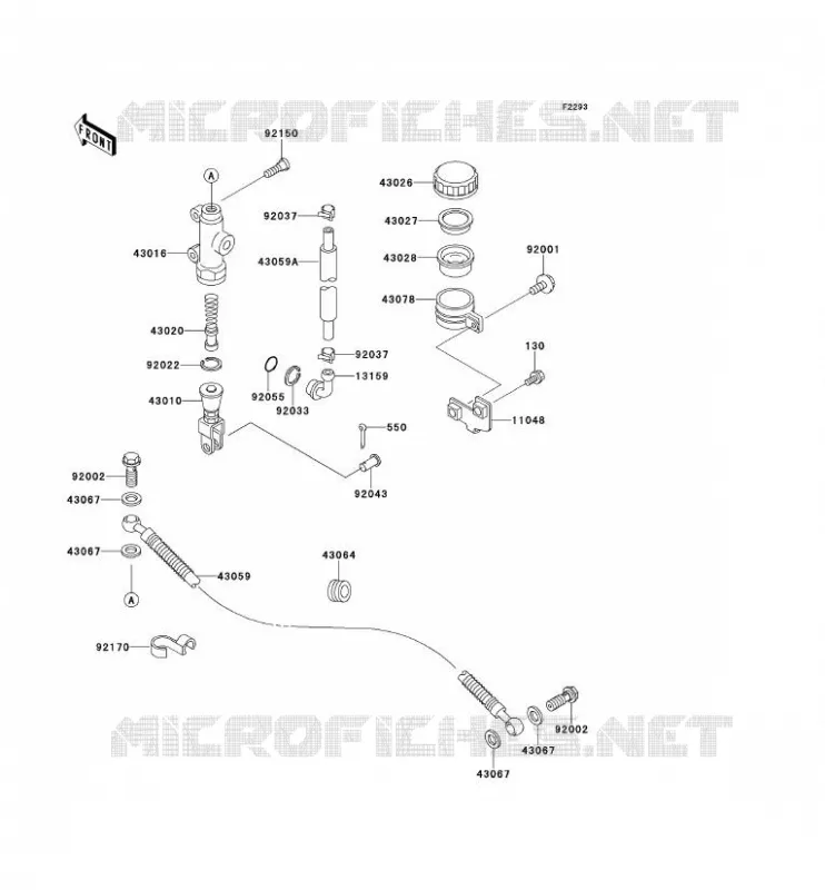 MAITRE CYLINDRE ARRI&Egrave;RE Kawasaki MOTOS 600 1997 NINJA ZX-6R  ZX600-F3
