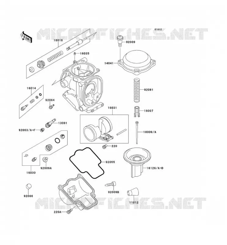 PI&Egrave;CES DE CARBURATEUR Kawasaki MOTOS 600 1997 NINJA ZX-6R  ZX600-F3