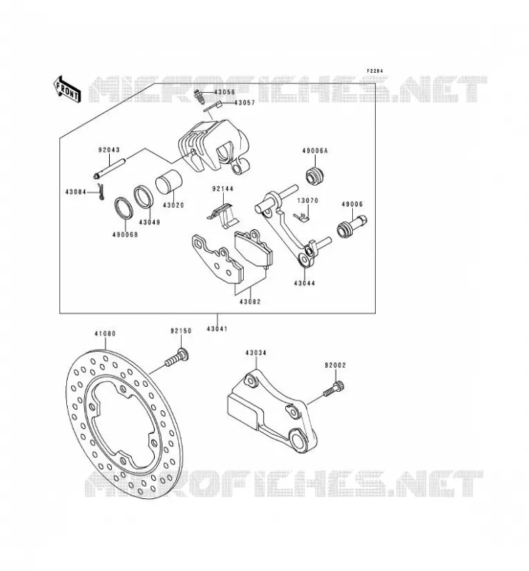 FREIN ARRIERE Kawasaki MOTOS 600 1998 NINJA ZX-6R  ZX600-G1