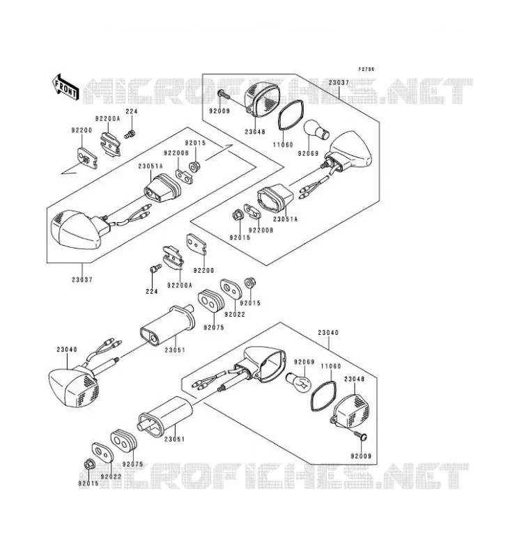CLIGNOTANTS Kawasaki MOTOS 600 1999 NINJA ZX-6R  ZX600-G2