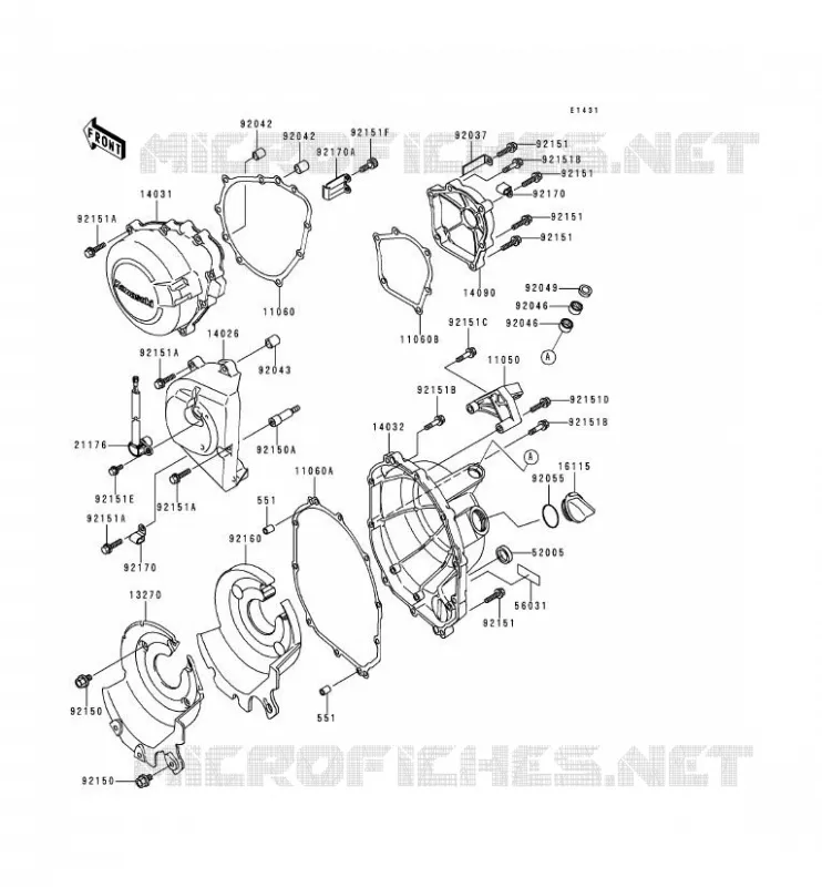 COUVERCLES MOTEUR Kawasaki MOTOS 600 1999 NINJA ZX-6R  ZX600-G2