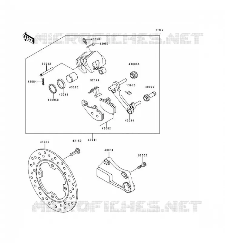 FREIN ARRIERE Kawasaki MOTOS 600 1998 NINJA ZX-6R  ZX600-H1