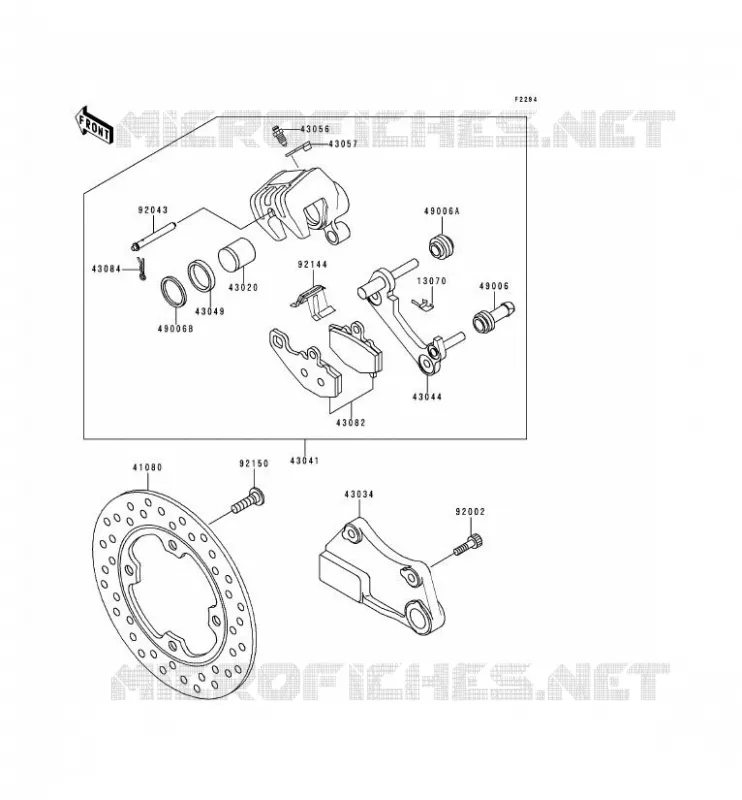 FREIN ARRIERE Kawasaki MOTOS 600 1999 NINJA ZX-6R  ZX600-H2