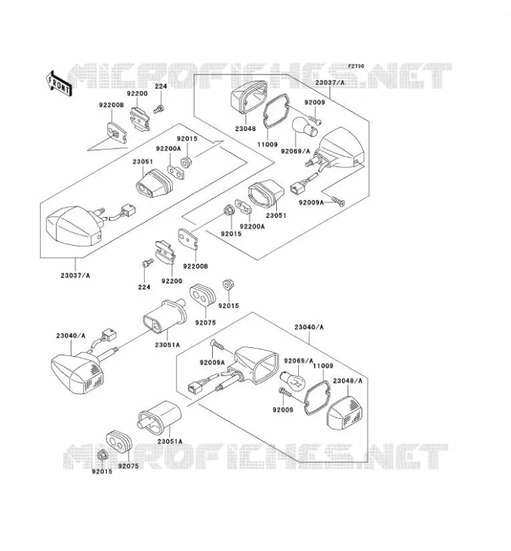 CLIGNOTANTS Kawasaki MOTOS 600 2000 NINJA ZX-6R  ZX600-J1
