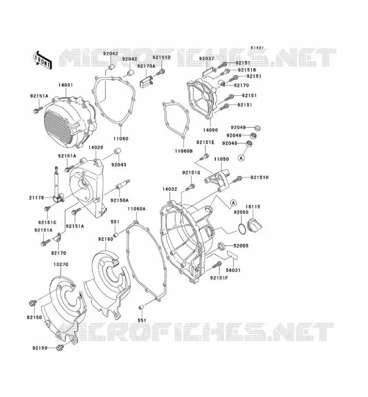 COUVERCLES MOTEUR Kawasaki MOTOS 600 2000 NINJA ZX-6R  ZX600-J1