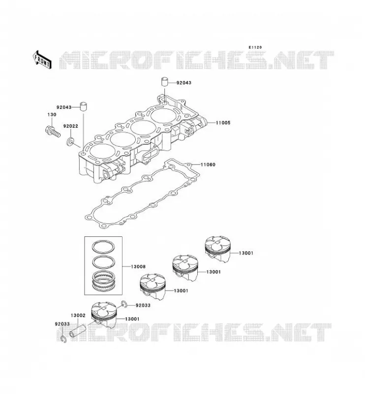 CYLINDRE/PISTON Kawasaki MOTOS 600 2000 NINJA ZX-6R  ZX600-J1