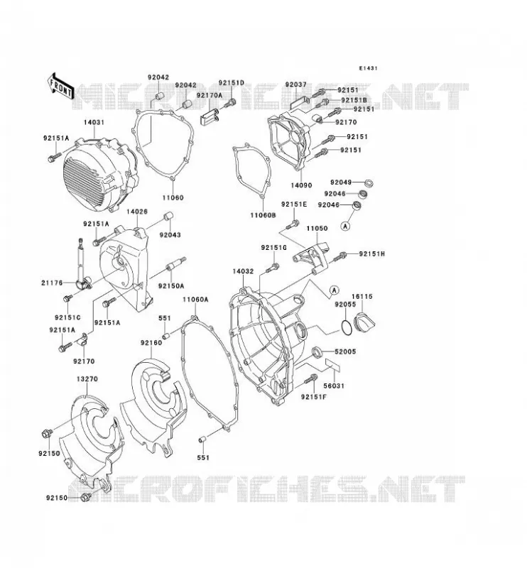 COUVERCLES MOTEUR Kawasaki MOTOS 600 2000 NINJA ZX-6R  ZX600-J1P