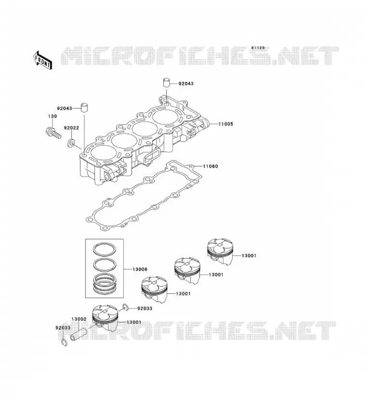 CYLINDRE/PISTON Kawasaki MOTOS 600 2000 NINJA ZX-6R  ZX600-J1P