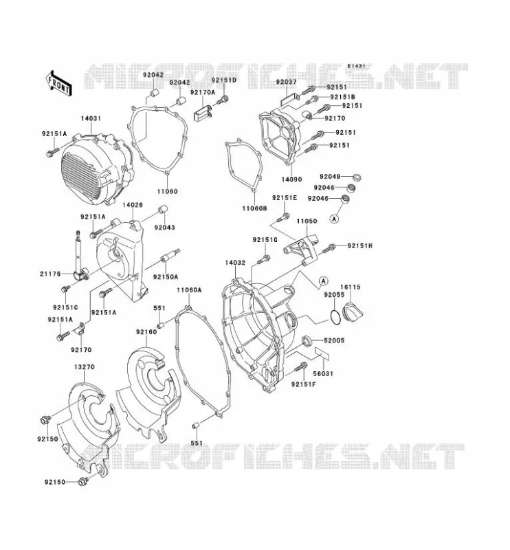 COUVERCLES MOTEUR Kawasaki MOTOS 600 2000 NINJA ZX-6R  ZX600-J1P