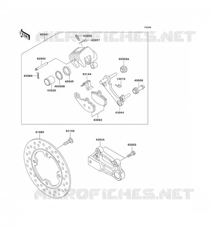 FREIN ARRIERE Kawasaki MOTOS 600 2001 NINJA ZX-6R  ZX600-J2
