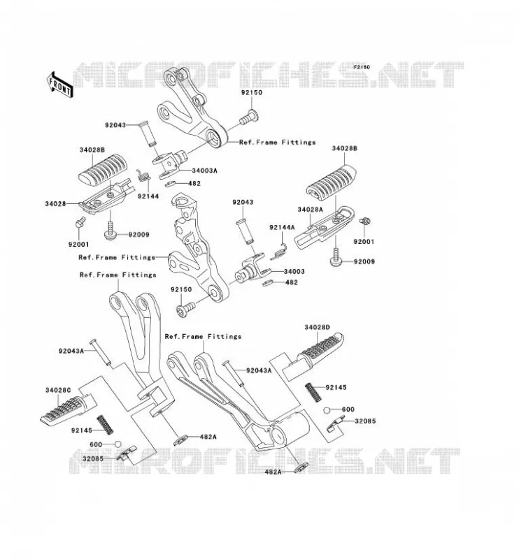 REPOSE PIED Kawasaki MOTOS 600 2001 NINJA ZX-6R  ZX600-J2