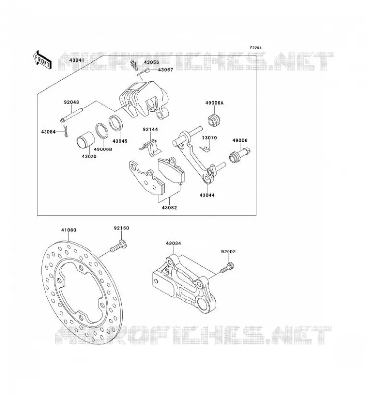 FREIN ARRIERE Kawasaki MOTOS 600 2001 NINJA ZX-6R  ZX600-J2H