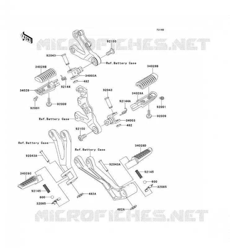 REPOSE PIED Kawasaki MOTOS 600 2001 NINJA ZX-6R  ZX600-J2H