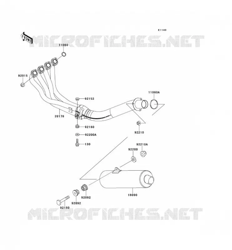&Eacute;CHAPPEMENT Kawasaki MOTOS 600 2001 NINJA ZX-6R  ZX600-J2P