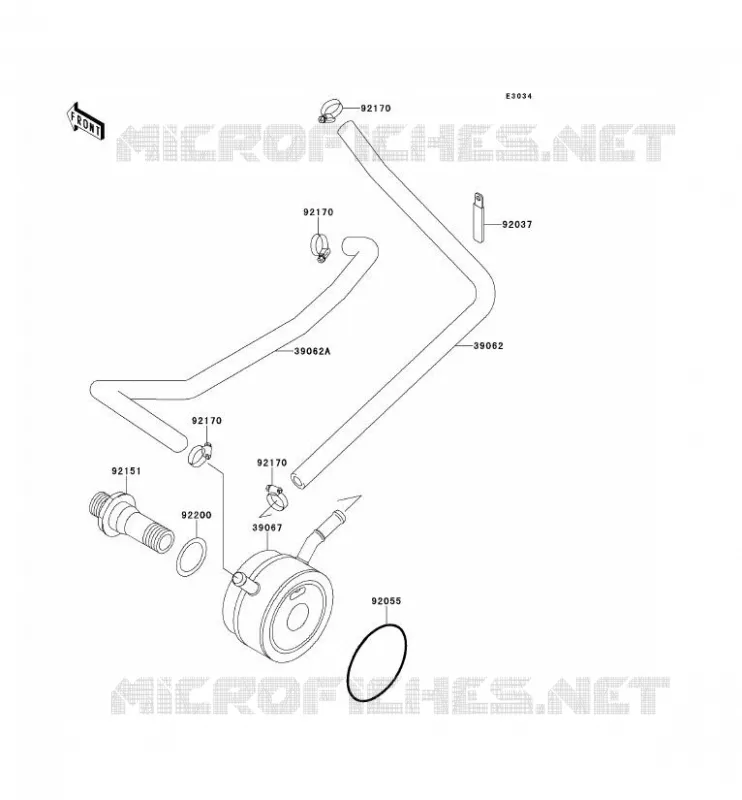 RADIATEUR D'HUILE Kawasaki MOTOS 600 2001 NINJA ZX-6R  ZX600-J2P