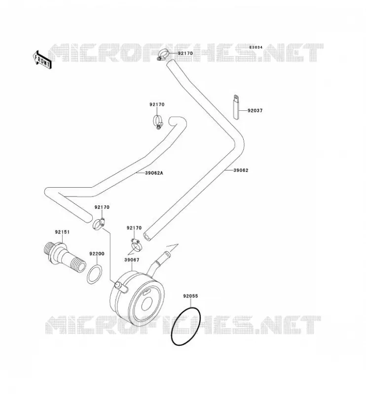 RADIATEUR D'HUILE Kawasaki MOTOS 600 2001 NINJA ZX-6R  ZX600-J2P