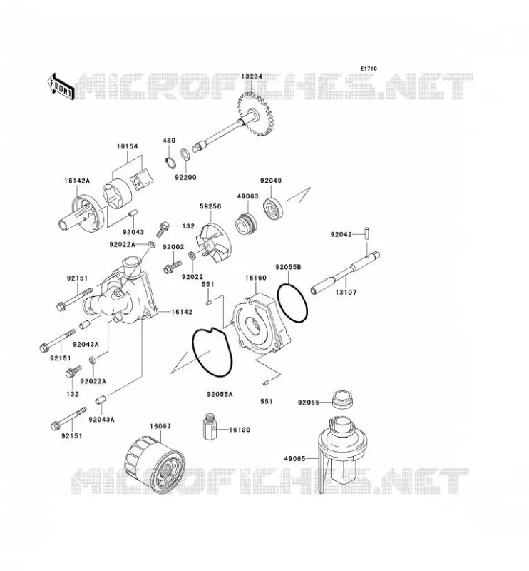 POMPE A HUILE/FILTRE &Agrave; HUILE Kawasaki MOTOS 600 2002 NINJA ZX-6R  ZX600-J3