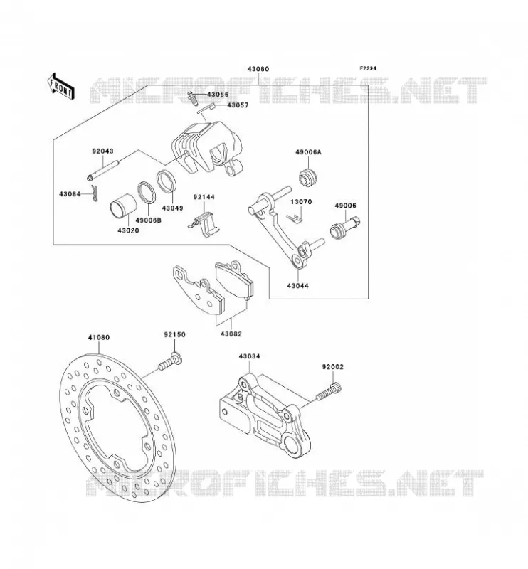 FREIN ARRIERE Kawasaki MOTOS 600 2005 ZZR600  ZX600-J4