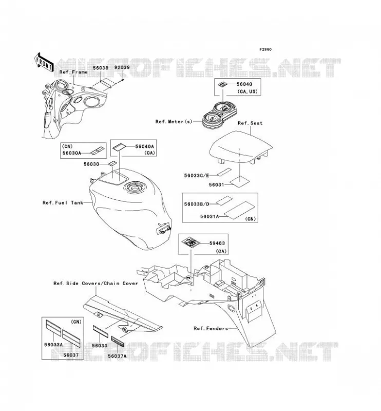 LABEL Kawasaki MOTOS 600 2006 ZZR600  ZX600J6F