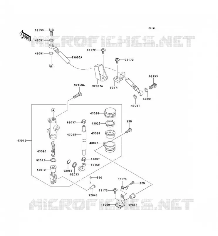 MAITRE CYLINDRE ARRI&Egrave;RE Kawasaki MOTOS 600 2007 ZZR600  ZX600J7F