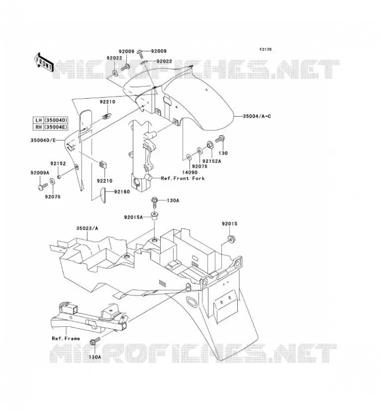 GARDE BOUE Kawasaki MOTOS 600 2007 ZZR600  ZX600J7F