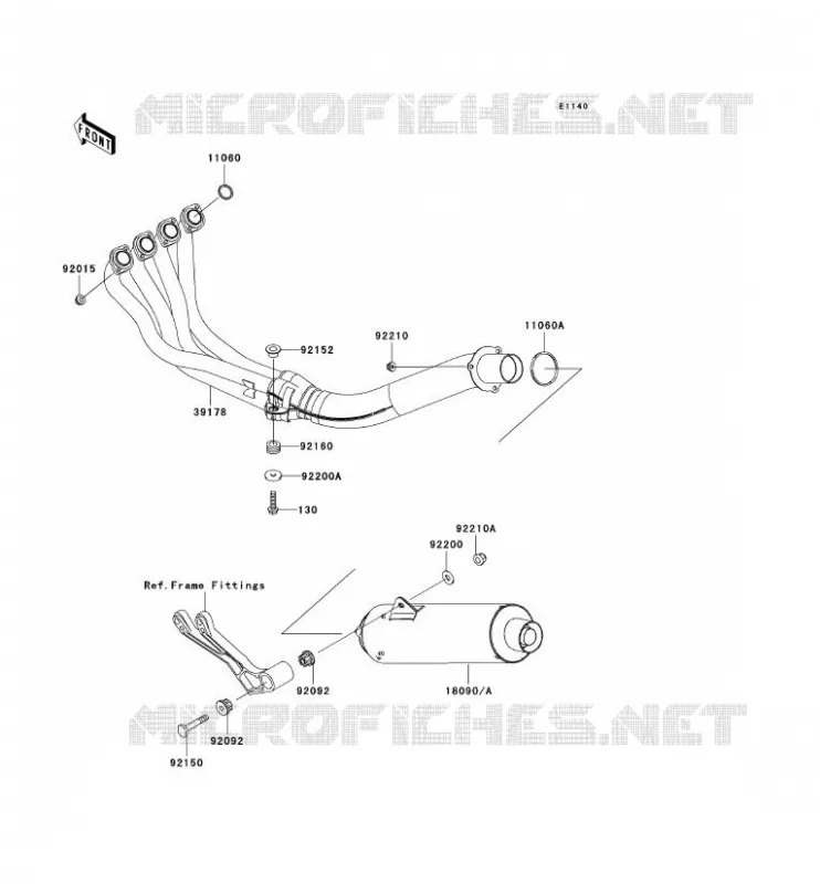 &Eacute;CHAPPEMENT Kawasaki MOTOS 600 2008 ZZR600  ZX600J8F