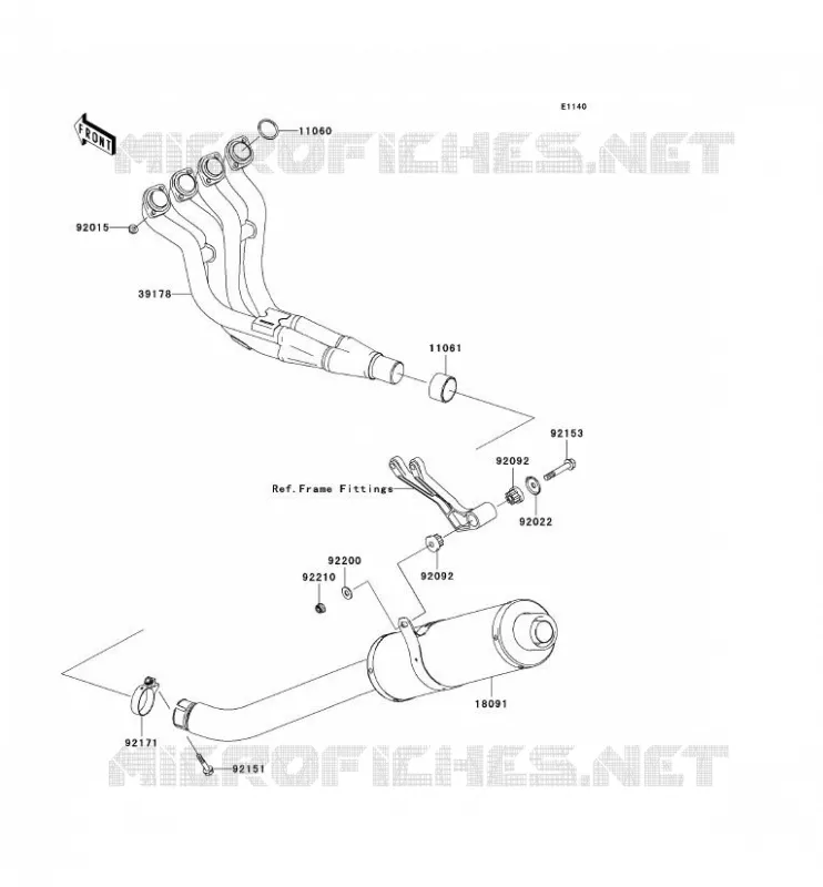 &Eacute;CHAPPEMENT Kawasaki MOTOS 600 2003 NINJA ZX-6RR  ZX600-K1