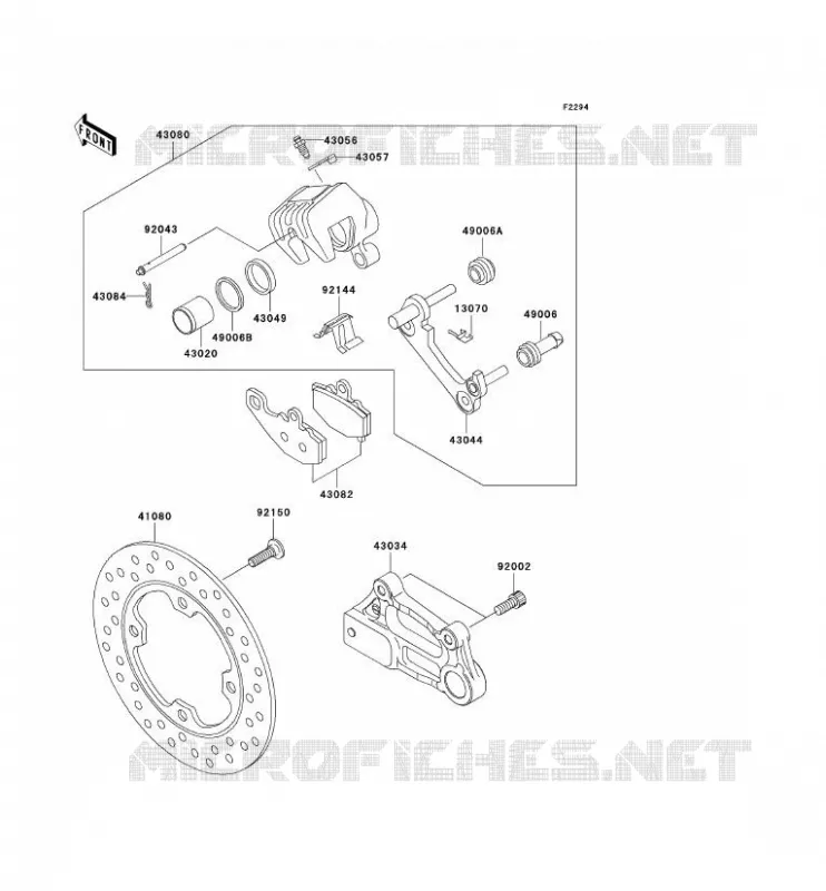 FREIN ARRIERE Kawasaki MOTOS 600 2003 NINJA ZX-6RR  ZX600-K1