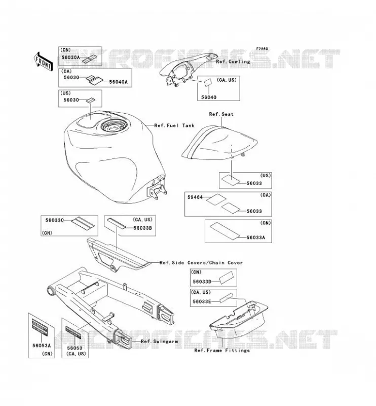 LABEL Kawasaki MOTOS 600 2003 NINJA ZX-6RR  ZX600-K1