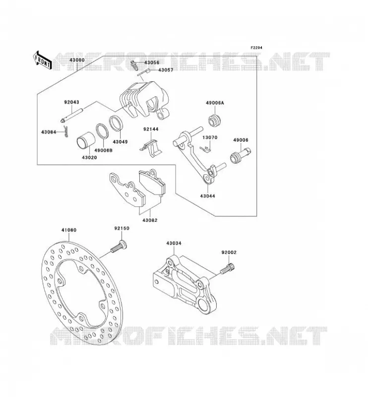 FREIN ARRIERE Kawasaki MOTOS 600 2004 NINJA ZX-6RR  ZX600-M1