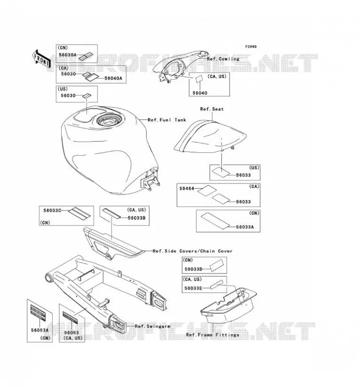 LABEL Kawasaki MOTOS 600 2004 NINJA ZX-6RR  ZX600-M1