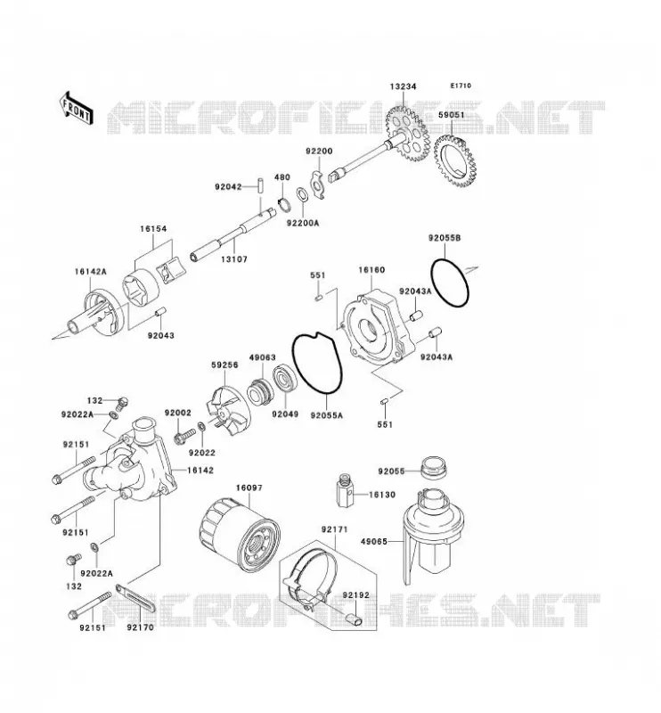 POMPE A HUILE Kawasaki MOTOS 600 2004 NINJA ZX-6RR  ZX600-M1H